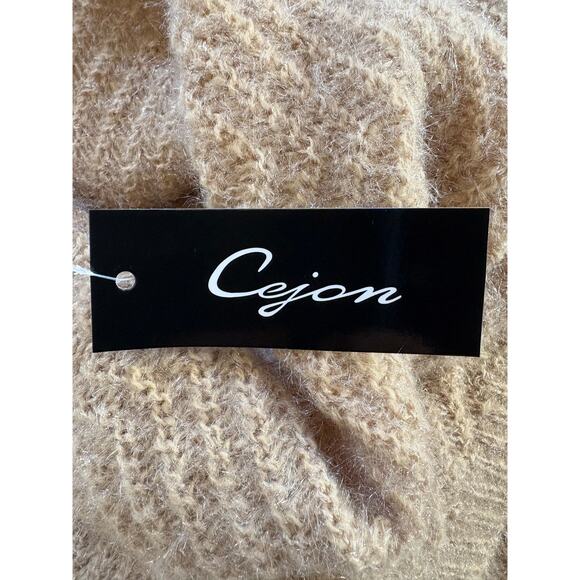 NWT Cejon sweater lightweight turtleneck short sleeve one size Oatmilk - Picture 4 of 9